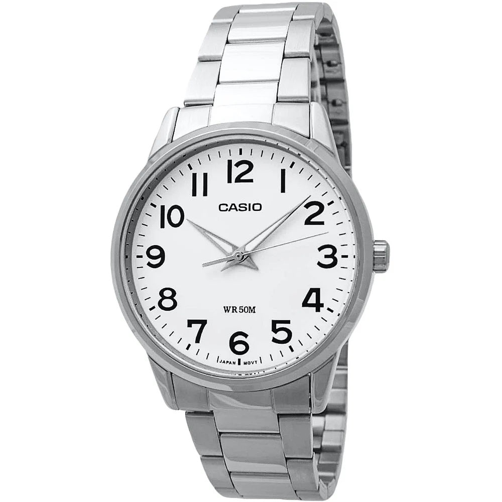 CASIO COLLECTION & VINTAGE 3 H - WHITE MTP-1303PD-7BVDF Date Armbanduhr 40 mm Weiss