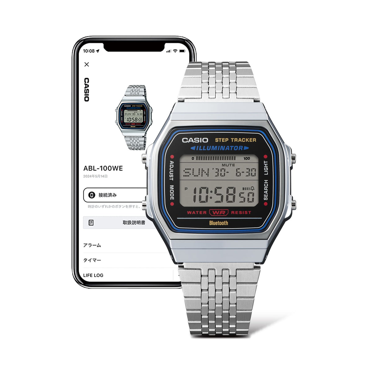 CASIO COLLECTION & VINTAGE Multifunction Armbanduhr 38 mm Schwarz – Detailansicht