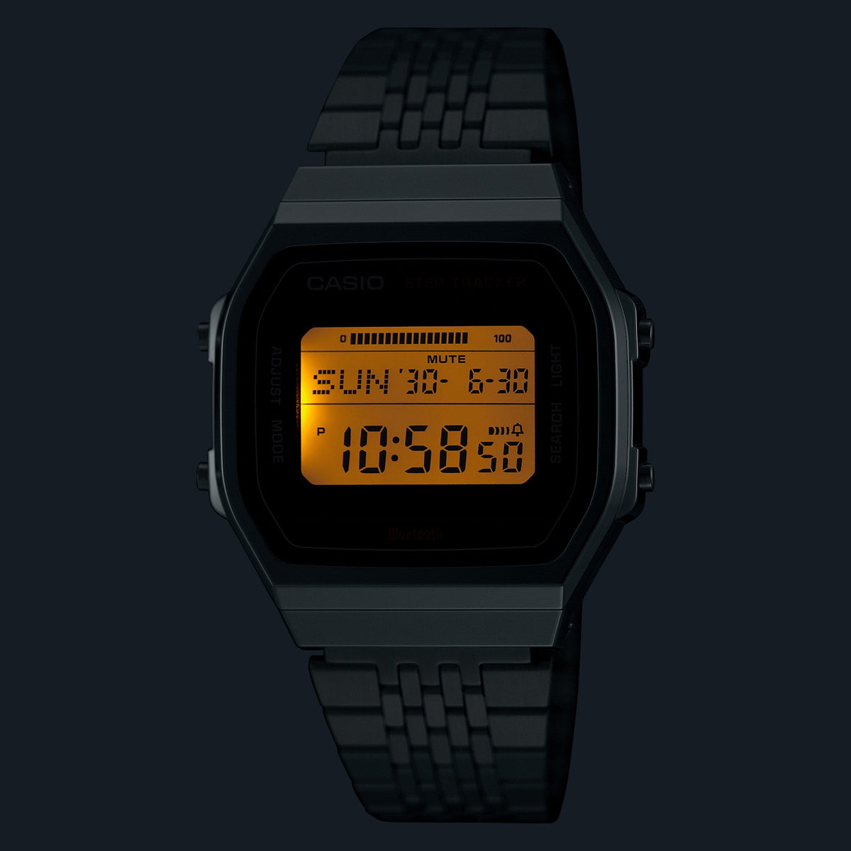 CASIO COLLECTION & VINTAGE Multifunction Armbanduhr 38 mm Schwarz – Seitenansicht