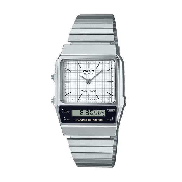 CASIO COLLECTION & VINTAGE AQ-800E-7AEF Dual Time Armbanduhr Weiss 40 mm – Produktansicht