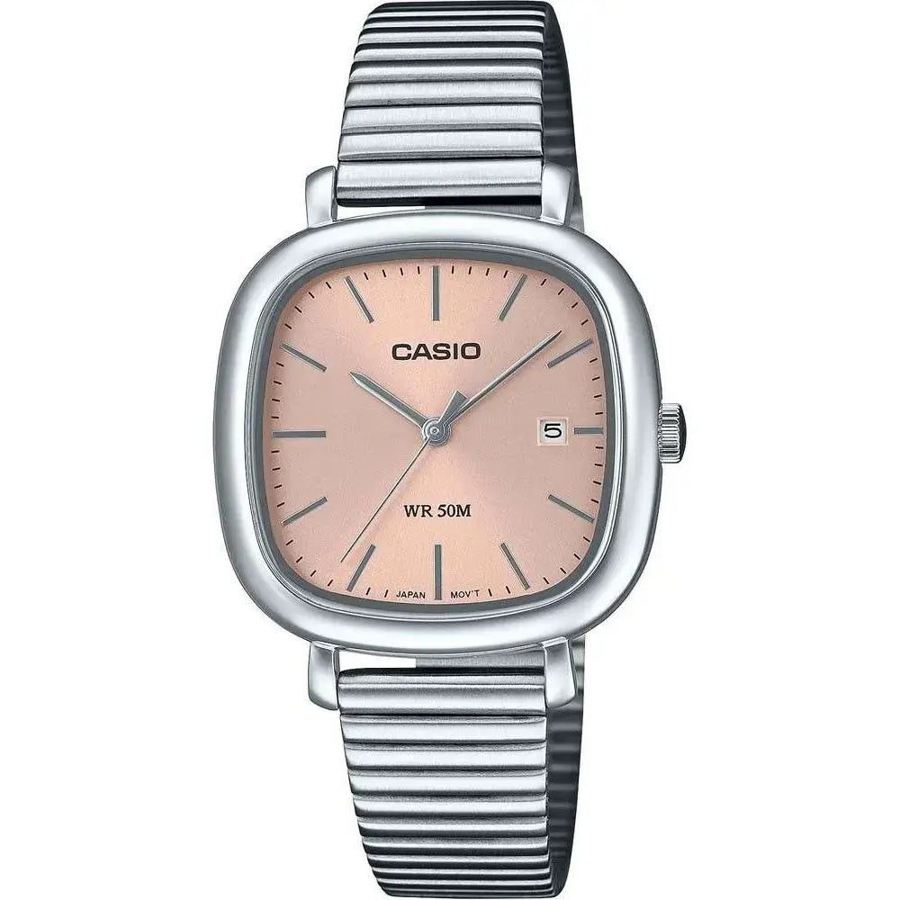 CASIO COLLECTION & VINTAGE DATE SQUARE Rose Gold Damenquarzuhr 30 mm – Detailansicht