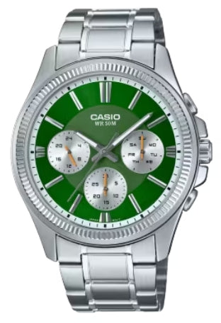 CASIO COLLECTION & VINTAGE Day Date Multifunction Herrenarmbanduhr Grün – Produktansicht