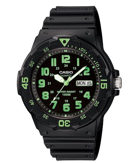 CASIO COLLECTION & VINTAGE DIVER 100M - BLACK MRW-200H-3BVDF Herren Quarzuhr Schwarz 44.5 mm – Produktansicht