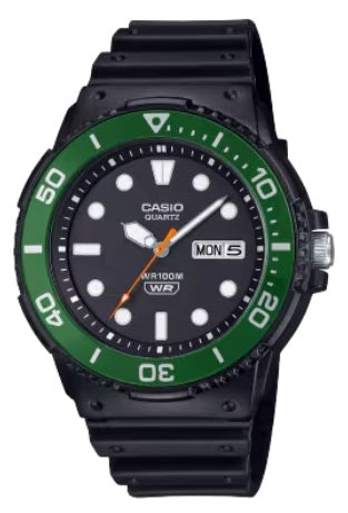 CASIO COLLECTION & VINTAGE DIVER 100M - BLACK MRW-230H-1E3VDF Day & Date Armbanduhr 44.5 mm Schwarz – Produktansicht