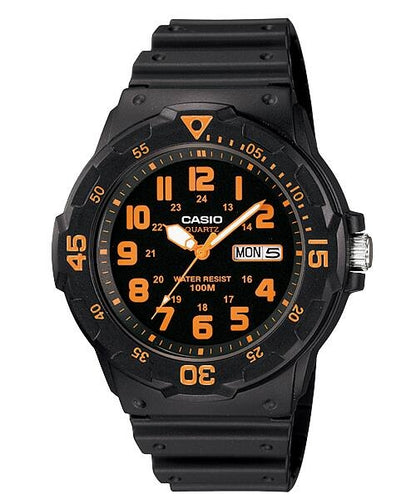 CASIO COLLECTION & VINTAGE DIVER 100M - ORANGE MRW-200H-4BVDF Day & Date Armbanduhr 44.5 mm