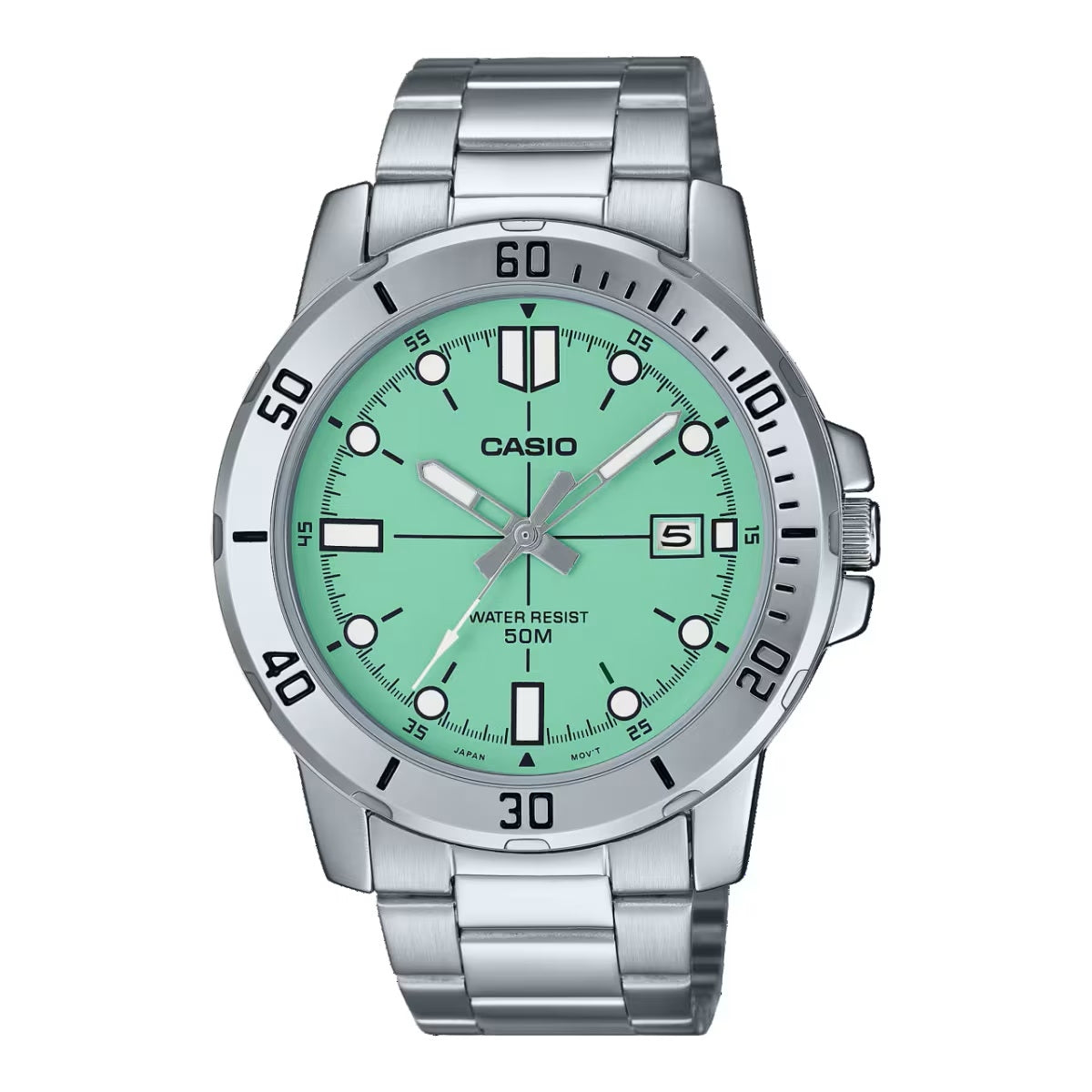 CASIO COLLECTION & VINTAGE DIVER 50M AQUA GREEN Herren-Quarzuhr 45 mm grün – Produktansicht
