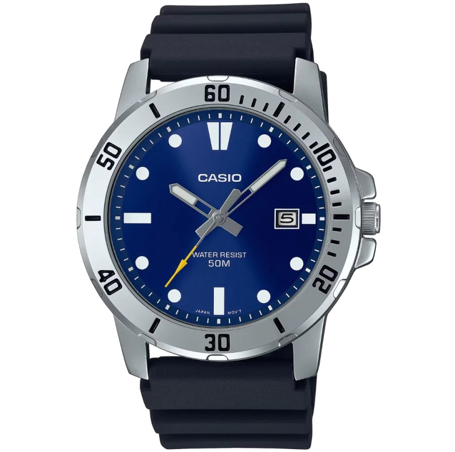 CASIO COLLECTION & VINTAGE Diver 50M Herren Armbanduhr Blau 45 mm MTP-VD01-2EVUDF – Produktansicht