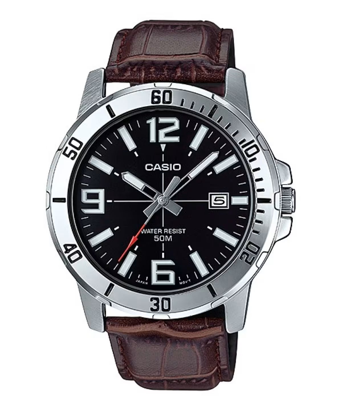 CASIO COLLECTION & VINTAGE DIVER 50M LEATHER - BROWN Herren Quarzuhr 45 mm Braun – Produktansicht