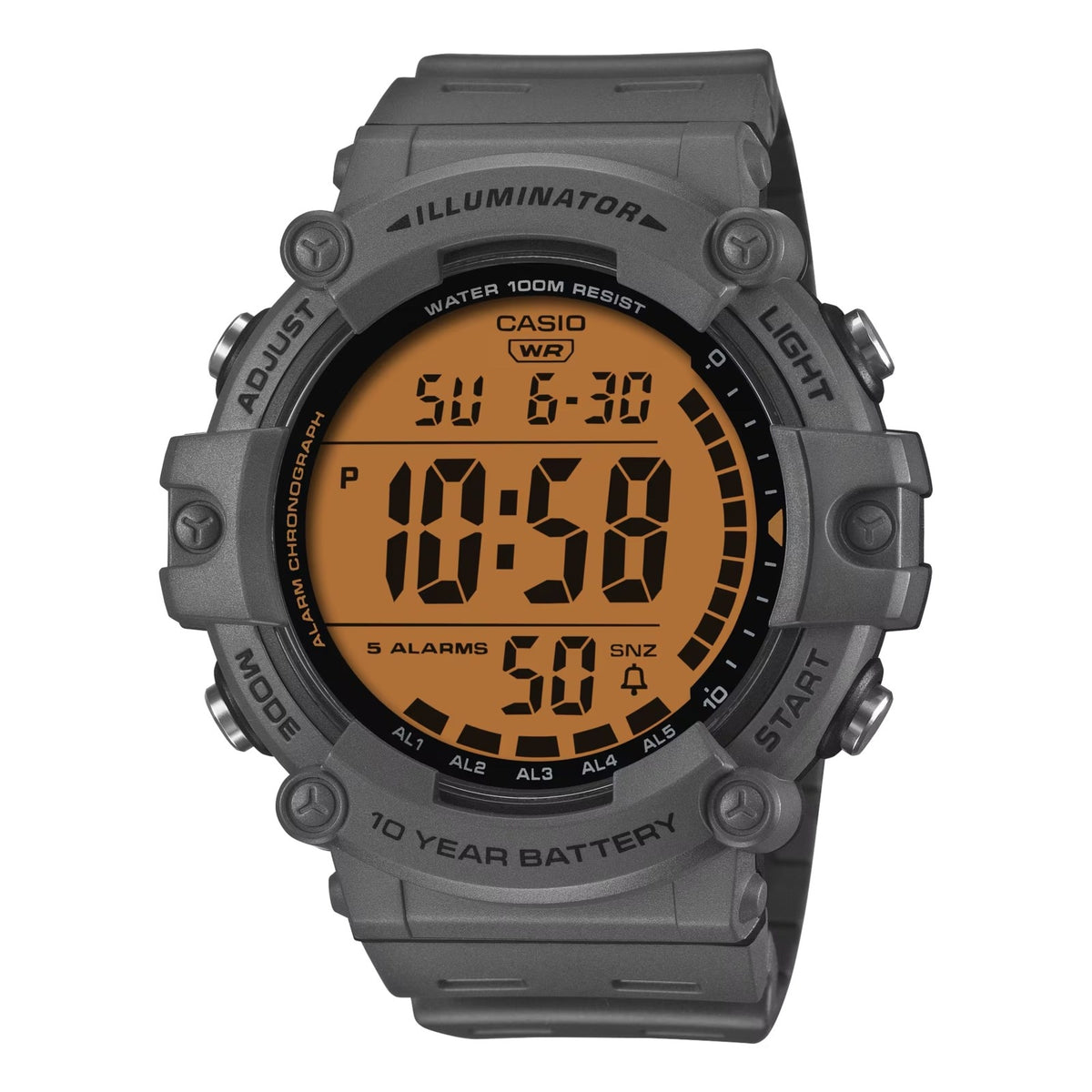 CASIO COLLECTION & VINTAGE DIVER - ILLUMINATOR WORLDTIME 10 YEARS BATTERY - COLOR SERIE - GREY Herren Multifunktion Armb – De