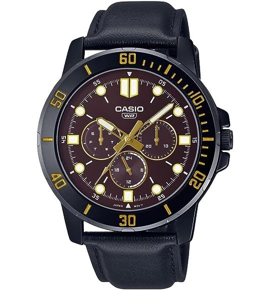 CASIO COLLECTION & VINTAGE Diver Multifunction Herren Armbanduhr Schwarz-Braun 45 mm Chronograph – Produktansicht