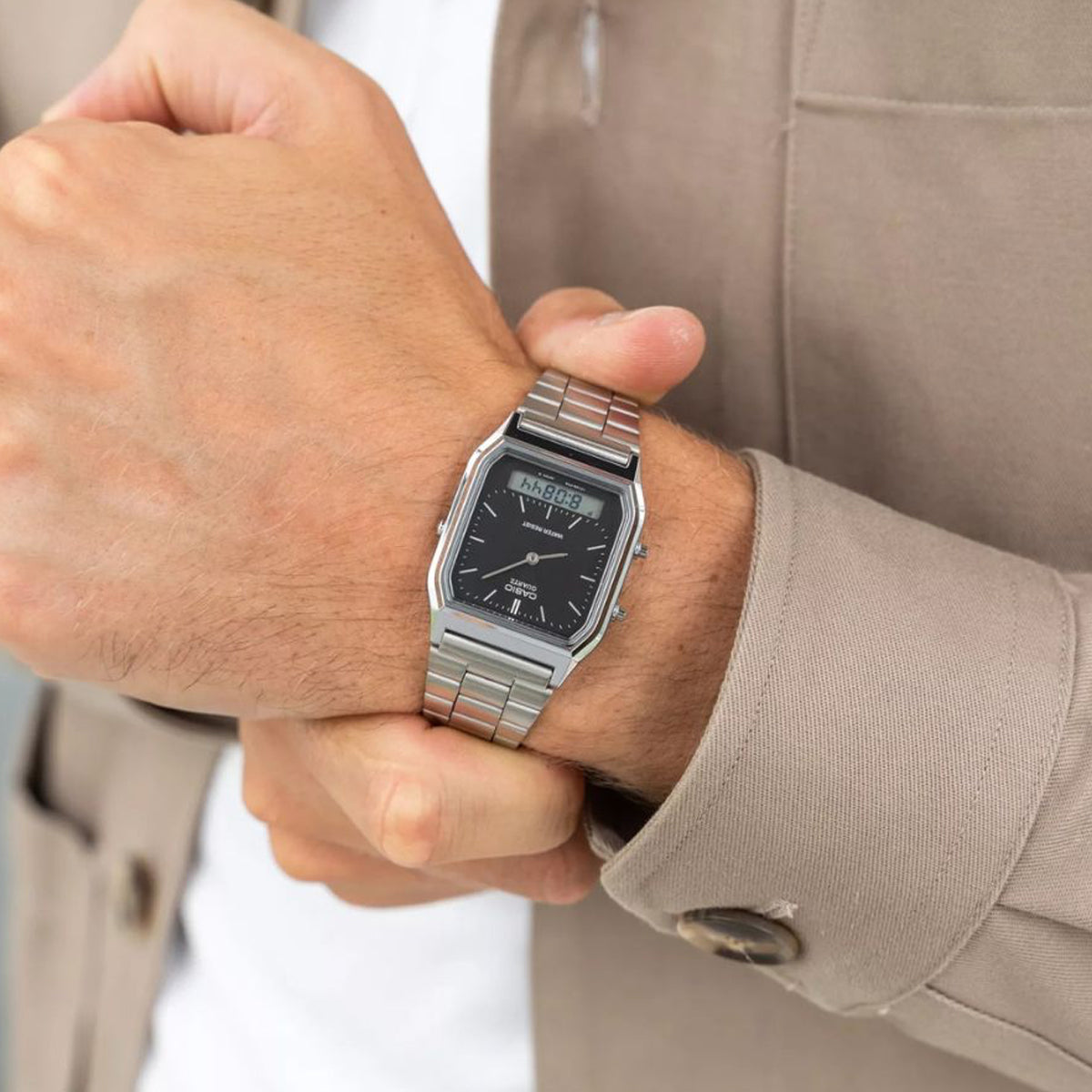 CASIO COLLECTION & VINTAGE Unisex Sonnenbrille Schwarz UV400 EDGY COLLECTION AQ-230A-1DMQYES – Produktansicht
