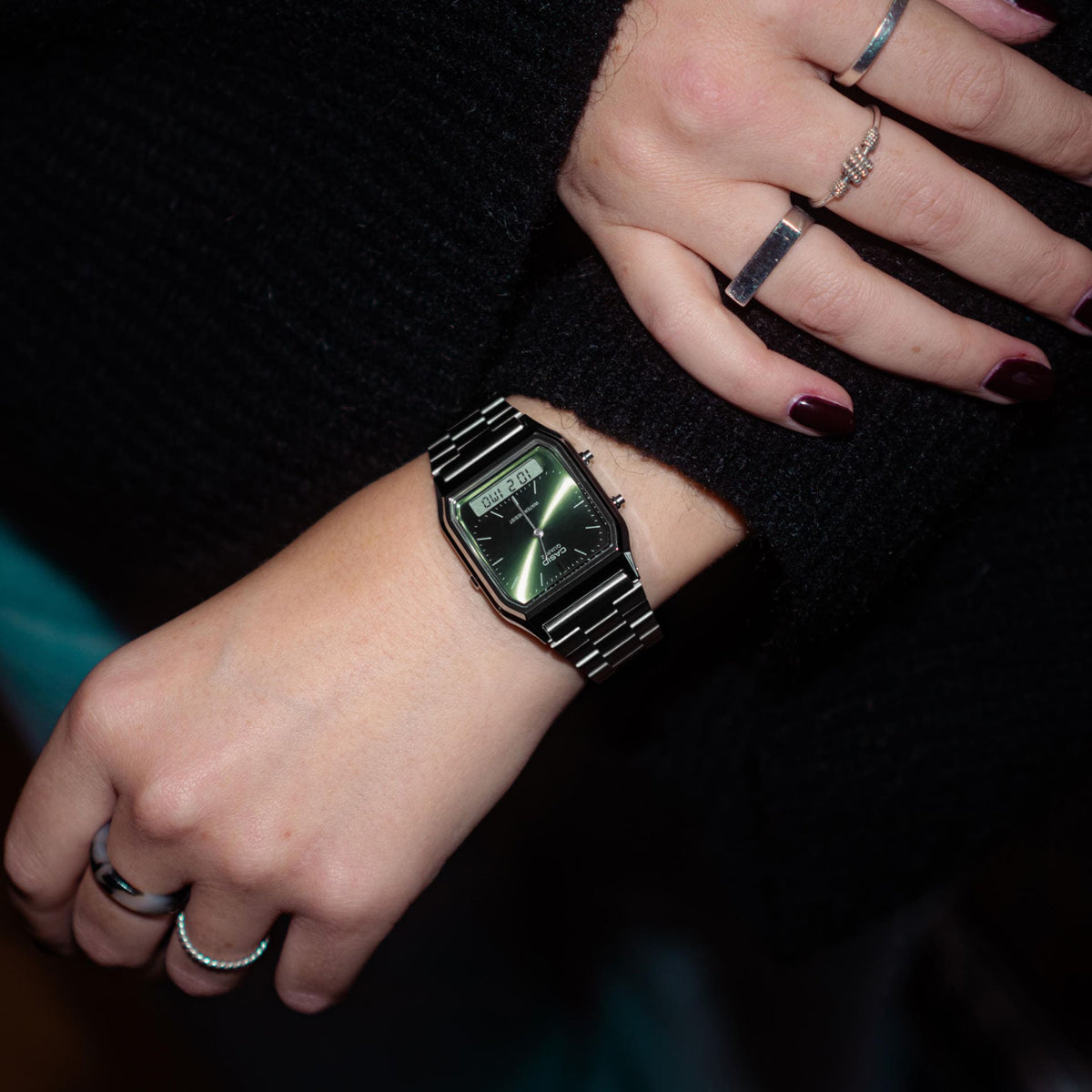 CASIO COLLECTION & VINTAGE EDGY COLLECTION SUNRAY DIAL - GREEN MOSS Sonnenbrille Grün Unisex – Detailansicht
