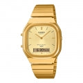 CASIO COLLECTION & VINTAGE EDGY ROUNDED SQUARE GOLD AQ-240EG-9AEF Dual Time Armbanduhr 36 mm – Seitenansicht