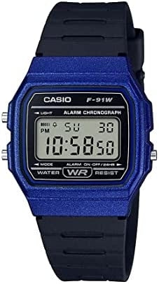CASIO COLLECTION & VINTAGE F-91 BIO RESIN STRAP - BLUE F-91WM-2ADF Multifunction Armbanduhr 35 mm Blau