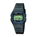 CASIO COLLECTION & VINTAGE F-91 RESIN STRAP - BLUE FRAME F-91W-1YEG Multifunction Armbanduhr 35 mm Blau – Seitenansicht
