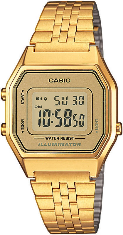 CASIO COLLECTION & VINTAGE ICONIC LADY GOLD - GOLD LA680WEGA-9ER Multifunction Armbanduhr 28.5 mm Gold – Produktansicht