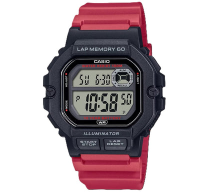 CASIO COLLECTION & VINTAGE ILLUMINATOR LAP MEMORY 60 - RED WS-1400H-4AVDF Armbanduhr Rot
