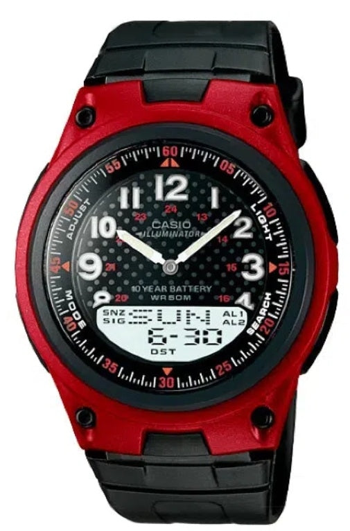 CASIO COLLECTION & VINTAGE ILLUMINATOR TELEMEMO 30 - RED AW-80-4BVDF Multifunction Armbanduhr 40 mm Rot