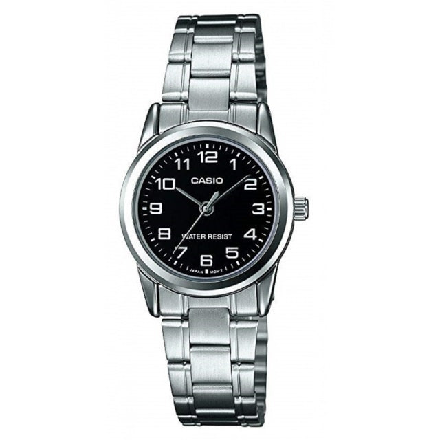 CASIO COLLECTION & VINTAGE LADY 3H - BLACK LTP-V001D-1BUDF Only Time Armbanduhr 25 mm Schwarz