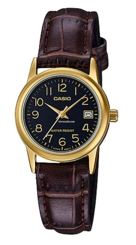 CASIO COLLECTION & VINTAGE LTP-V002GL-1BUDF Date Armbanduhr 25 mm Schwarz