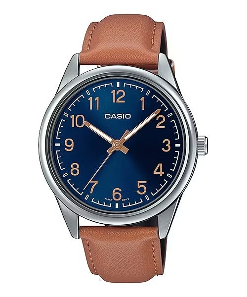 CASIO COLLECTION & VINTAGE MTP-V005L-2B4UDF Only Time Herren Quarzuhr Blau 40 mm – Produktansicht