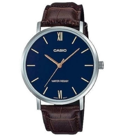 CASIO COLLECTION & VINTAGE MTP-VT01L-2BUDF Only Time Herren Armbanduhr Blau 40 mm – Produktansicht