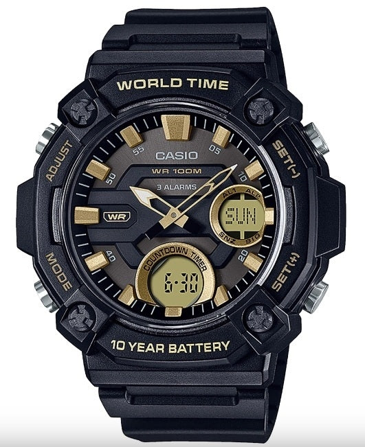 CASIO COLLECTION & VINTAGE Oversize Herren Armbanduhr Gold 52 mm – Produktansicht