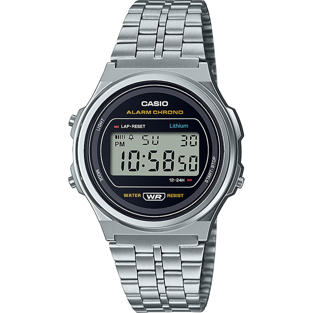 CASIO COLLECTION & VINTAGE ROUND BLACK Multifunction Armbanduhr 37.5 mm Schwarz – Detailansicht
