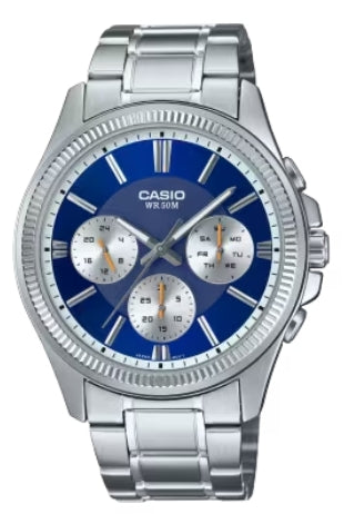 CASIO DAY DATE MULTIFUNCTION - BLUE MTP-1375D-2A1VDF Day - Date - 24H - Armbanduhr 42 mm Blau