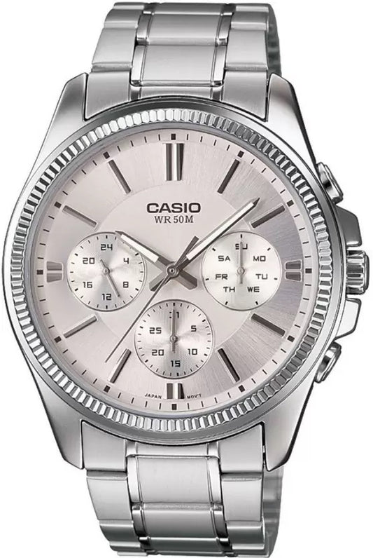 CASIO DAY DATE MULTIFUNCTION - SILVER MTP-1375D-7AVDF Day - Date - 24H - Armbanduhr 42 mm Silber
