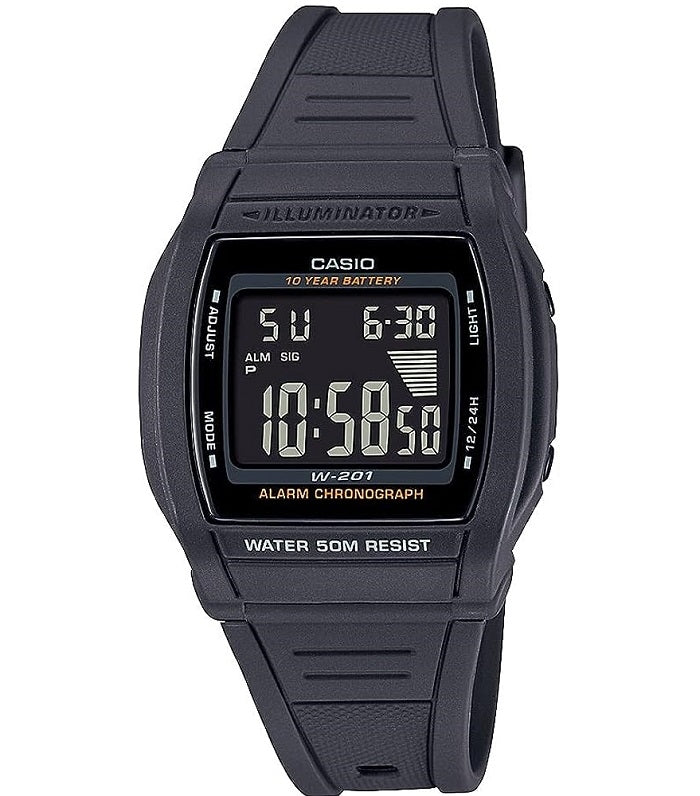 CASIO DIGITAL Mod. SPORT Bold dial. Led light. 10 Year battery W-201-1BVDF Multifunction - Armbanduhr 36 mm