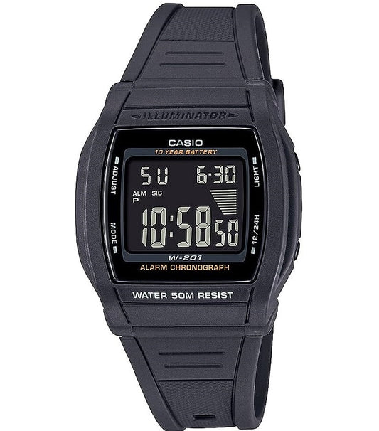 CASIO DIGITAL Mod. SPORT Bold dial. Led light. 10 Year battery W-201-1BVDF Multifunction - Armbanduhr 36 mm