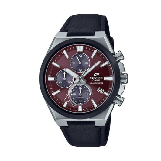 CASIO EDIFICE Mod. SOLAR POWERED CHRONOGRAPH, LEATHER - RED ***SPECIAL PRICE*** EFS-S630BL-5AVUEF Multifunction Armbanduhr 44 mm Rot