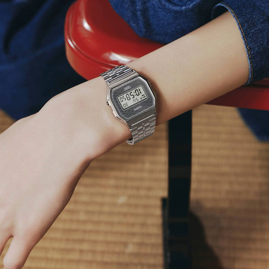 CASIO EU ICONIC - TRADITIONAL SEIGAIHA PATTERN Limited Edition - GREY A159WEVJ-7ER Multifunction - Armbanduhr 33 mm Grau ansicht-2