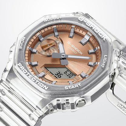CASIO G-SHOCK BRIGHT METALLIC - ROSE GOLD GA-2100BM-7A5ER Multifunction Armbanduhr 45.5 mm Gold ansicht-3