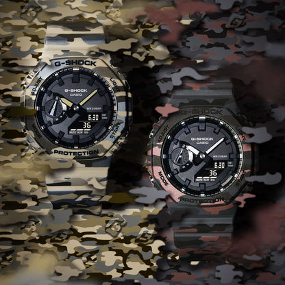 CASIO G-SHOCK Mod. OAK - BROWN CAMOUFLAGE SERIE ***NEW!*** GA-2100CM-5AER Multifunction Armbanduhr 45.5 mm Braun ansicht-3