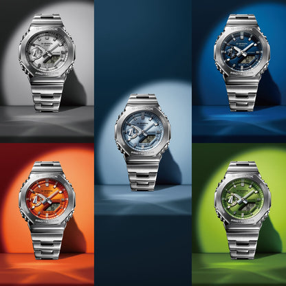 CASIO G-SHOCK OAK G-STEEL CLASSIC SILVER GM-2110D-7AER Multifunction Armbanduhr 44.5 mm Silber ansicht-3