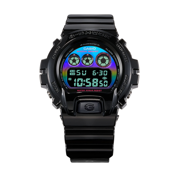 CASIO G-SHOCK OVERSIZE - VIRTUAL BLACK RAINBOW SERIE DW-6900RGB-1ER Multifunction Armbanduhr 50 mm Schwarz