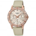 CASIO SHEEN Mod. LADY CRYSTAL PINK, GOLD, LEATHER ***SPECIAL PRICE*** SHE-3517PGL-9AUEF Day - Date - 24H - Armbanduhr 35 mm Gold ansicht-2