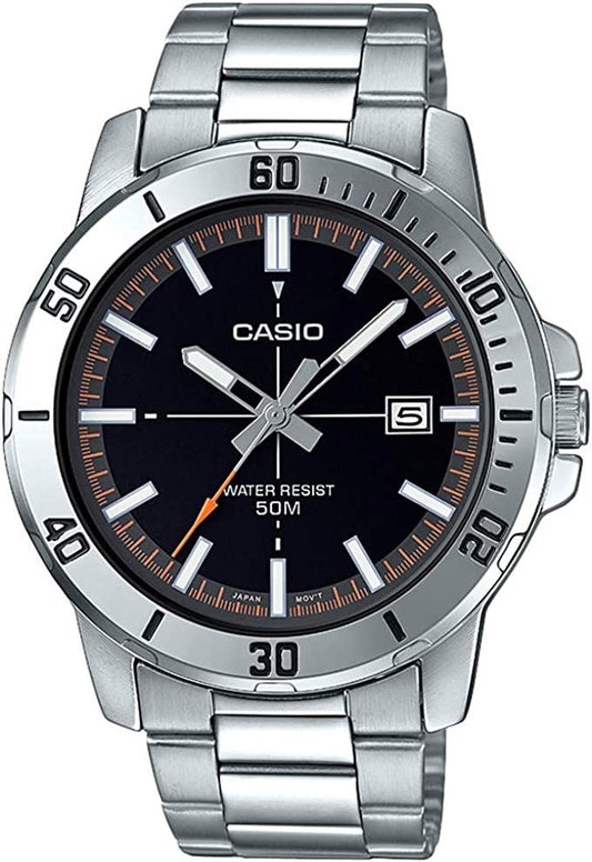 CASIO SPORT COLLECTION DIVER 50M - BLACK MTP-VD01D-1E2VUDF Date - Armbanduhr 45 mm Schwarz