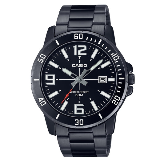 CASIO SPORT COLLECTION DIVER 50M - FULL BLACK MTP-VD01B-1BVUDF Date - Armbanduhr 45 mm Schwarz