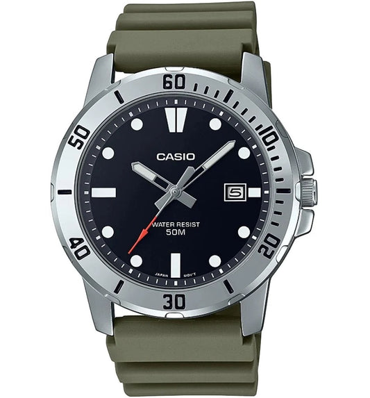 CASIO SPORT COLLECTION DIVER 50M - GREEN MTP-VD01-3EVUDF Date - Armbanduhr 45 mm Grün