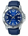 CASIO SPORT COLLECTION DIVER 50M LEATHER - BLUE MTP-VD01L-2BVUDF Date - Armbanduhr 45 mm Blau ansicht-2