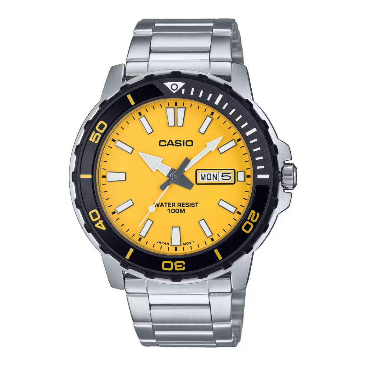 CASIO SPORT DIVER 100M - YELLOW MTD-125D-9AVDF Day & Date - Armbanduhr 45.5 mm