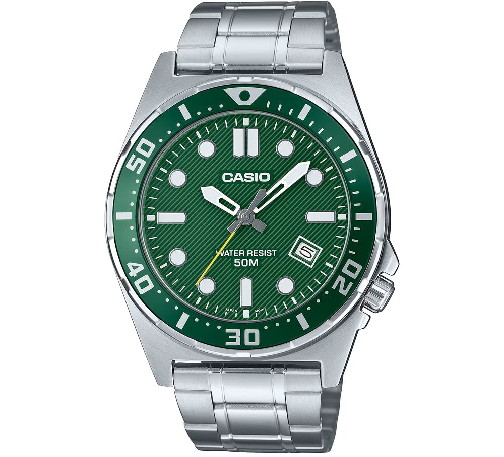 CASIO SPORT DIVER 50M - FOREST GREEN MTD-135D-3AVDF Date - Armbanduhr 43.5 mm Grün