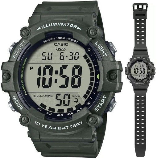 CASIO SPORT DIVER - ILLUMINATOR WORLDTIME - LONG STRAP AE-1500WHX-3AVDF Multifunction - Armbanduhr 51 mm