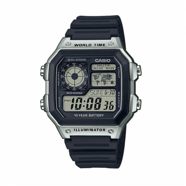 CASIO SPORT DIVER - WORLD TIME ILLUMINATOR 5 ALARMS - FUTURE CLASSIC COLLECTION - BLACK AE-1200WH-1CVEF Multifunction - Armbanduhr 42 mm Schwarz