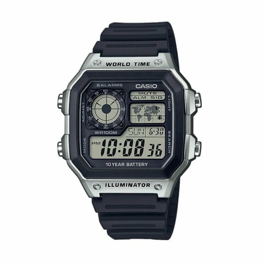 CASIO SPORT DIVER - WORLD TIME ILLUMINATOR 5 ALARMS - FUTURE CLASSIC COLLECTION - BLACK AE-1200WH-1CVEF Multifunction - Armbanduhr 42 mm Schwarz