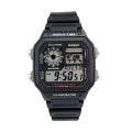 CASIO SPORT DIVER - WORLD TIME ILLUMINATOR 5 ALARMS - FUTURE CLASSIC COLLECTION - BLACK AE-1200WH-1AVEF Dual Time - Armbanduhr 42 mm Schwarz ansicht-2
