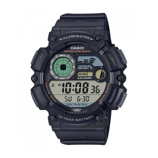 CASIO SPORT ILLUMINATOR 10 YEARS BATTERY - BLACK WS-1500H-1AVEF Moonphase - Armbanduhr 50 mm Schwarz